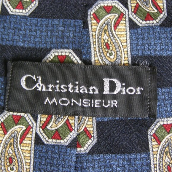 Vintage Mens Christian Dior Monsieur 100% Silk Tie - Picture 7 of 12